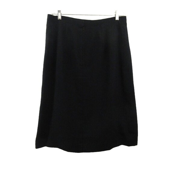 Womens Skirt Sz M Pencil Straight Black Lined Back Zip Career 34" Waist 44" Hips - Picture 2 of 4